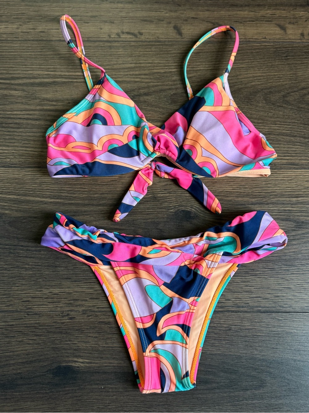CIA.MARÍTIMA Brazilian Bikini Set Women’s Small Colorful Geometric Print